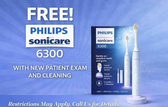 Free Philips Sonicare 6300 with New Patient Exam and Cleaning